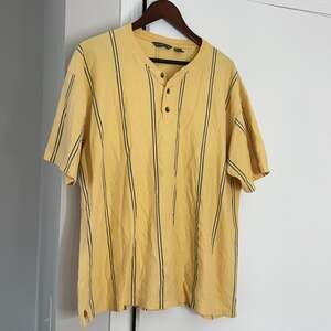 Basic Equipment Yellow Striped Herringbone Henley Shirt Size 2X
